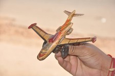 Vintage Friction Fine Litho Airplane Tin Toy , Japan 