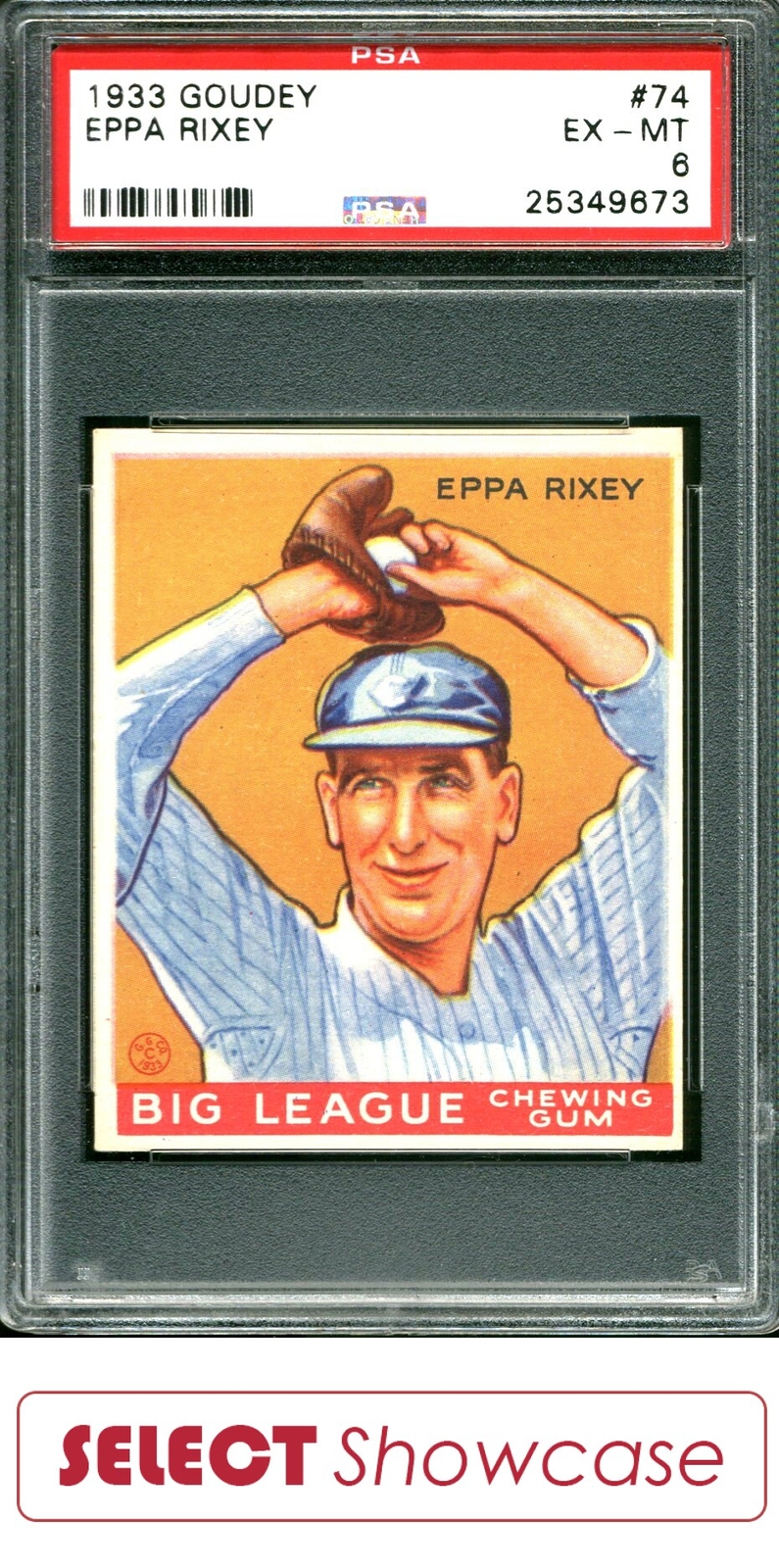 1933 GOUDEY #74 EPPA RIXEY RC REDS HOF PSA 6 SET BREAK