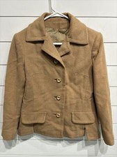 Vintage USA Made 100 Camel Hair Lined Blazer Jacket Towncliffe Womens Medium