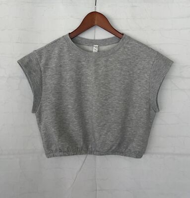 alo yoga Dream Crop Short Sleeve M ドーブグレ Alo Yoga Womens Short Sleeve Dreamy Crop Top - Dove Heather