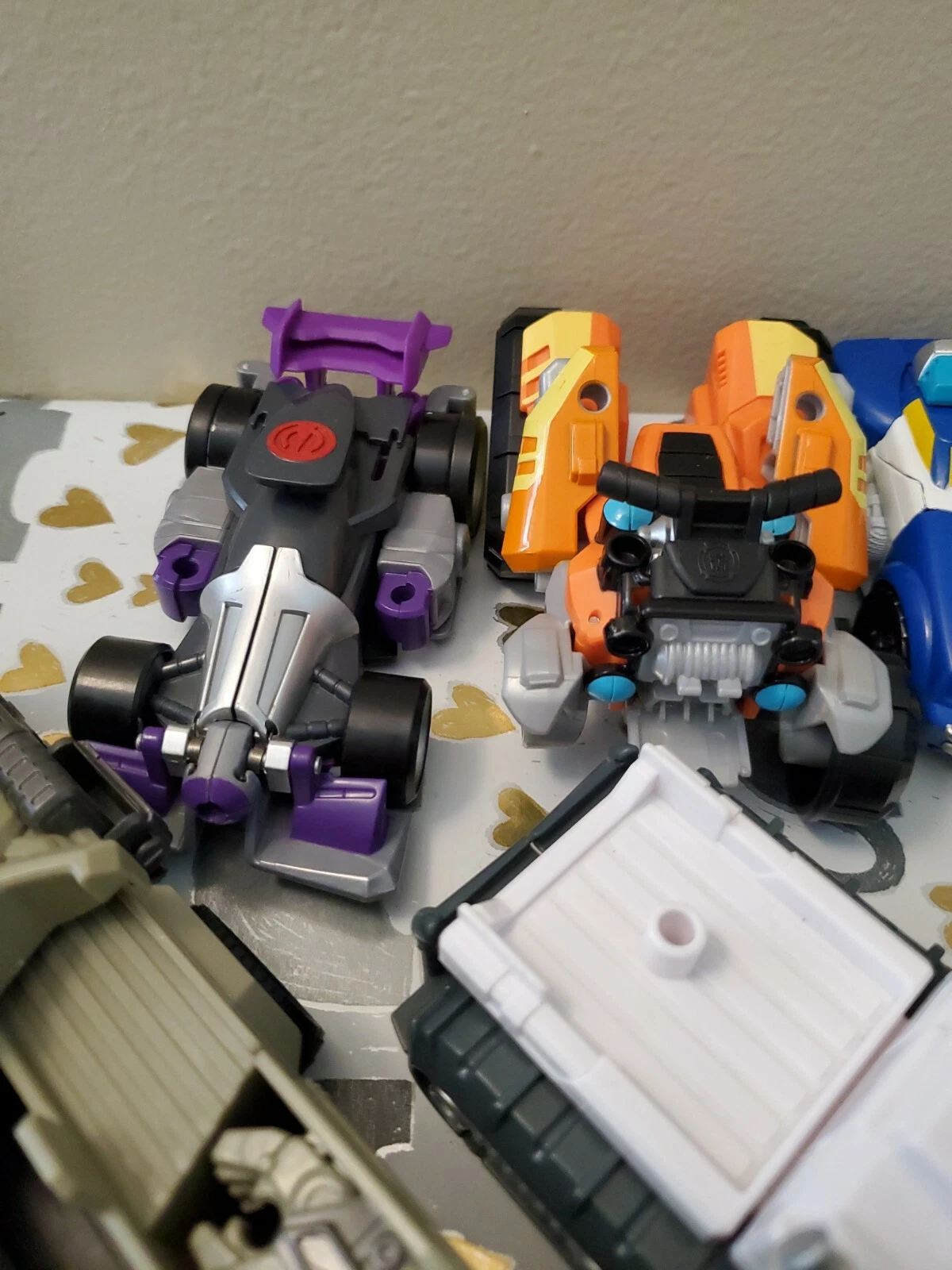  fun transformers lote de 8 snowplow avião carro de polícia atv exército 