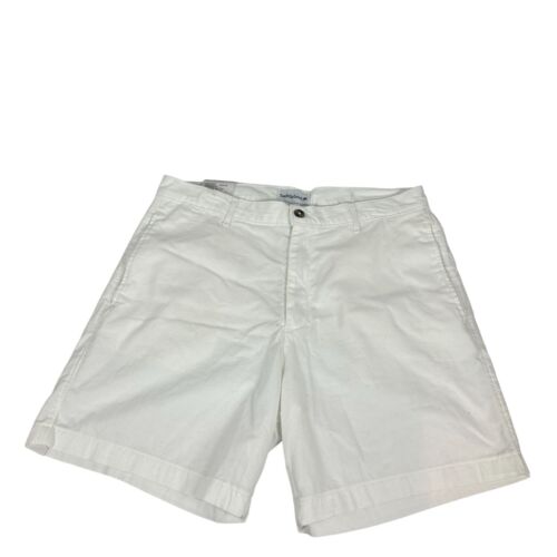 Saddlebred Mens White Cotton Blend Shorts 34W With 7" Inseam