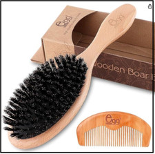 BLACK EGG Boar Bristle Hair Brush for Women Men Kid, Soft Natural