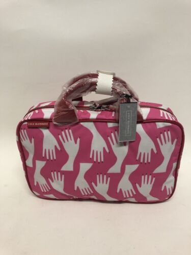 Lulu Guinness Make Up Bag Cosmetics Travel Kit Pink/White/Red