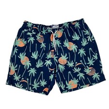 Trunks Surf Swim Co. Palm Tree Mesh Lined Swim Trunks Shorts Blue Size XL