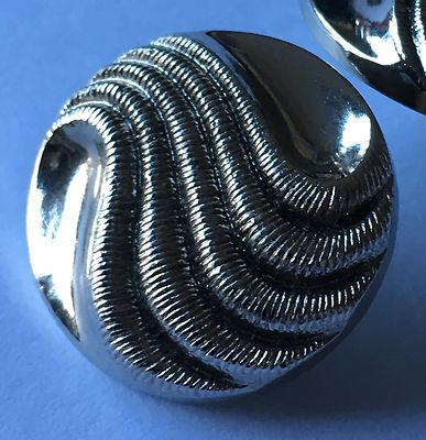Schaftknöpfe Metalloptik silber wirbelnd 34 L / 22 mm 10er Pack