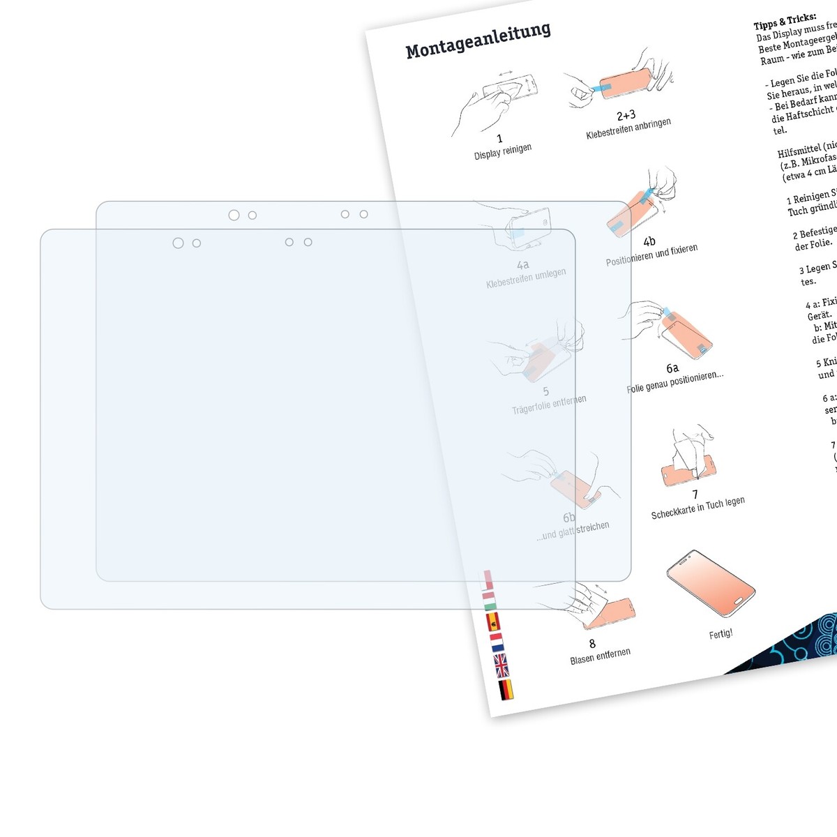 Film Protecteur D'Écran Bruni Pour Dell Latitude 5285 2-in-1 - 2 Pièces Cristal Clair