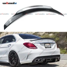 PSM Style Rear Trunk Spoiler For 15-21 Mercedes Benz W205 C43 Sedan Carbon Fiber