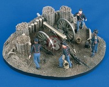 Verlinden 54mm 1/32 Union 12-Pounder Gun Emplacement Civil War w/4 Figures 2064