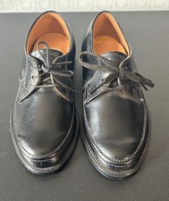 NOS VTG 60s THOM MCAN KIDS CHILDREN BLACK LEATHER LACE-UP DRESS SHOES 8.5D