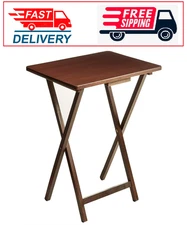 Folding TV Tray Table - Walnut 19 x 15 x 26 Inch