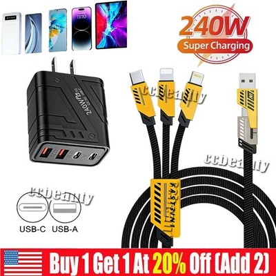 240W Supe Fast Charging USB Type C Wall Charger For Samsung iPhone Android Phone