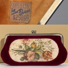  298 NOS Vintage Floral Evening Bag Women  s Clutch Purse Coin Cash Handbag Case