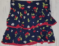 Gymboree Cherry Cute Blue Red White Blossoms Layered Skirt Size 10 *S24