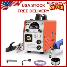 HITBOX 4 in 1 MIG Welder 110V/220V 200Amp DC Gas Gasless MMA TIG Welding Machine