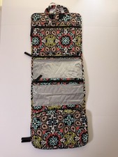 Vera Bradley Multicolor Makeup Organizer with Handle, Zipper, Pockets, Folding