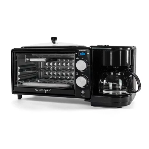 3-in-1 Breakfast Station, Toaster Oven, Coffee Maker, Griddle for Kitchen