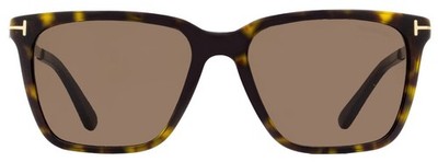 Tom Ford Rectangular Sunglasses TF862 Garrett 52E Dark Havana/Gold