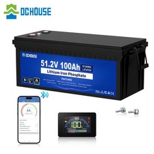 48V 100Ah Golf Cart Battery Lithium LiFePO4 Deep Cycle Bluetooth Solar RV