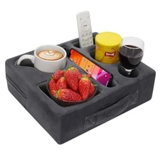  Couch Cup Holder Pillow-Sofa Cup Holder Cozy Buddy | Bed 12.5 X 9.5 inch Gray