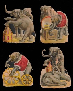 4 CHROMOS DECOUPIS Le cirque 130x90mm