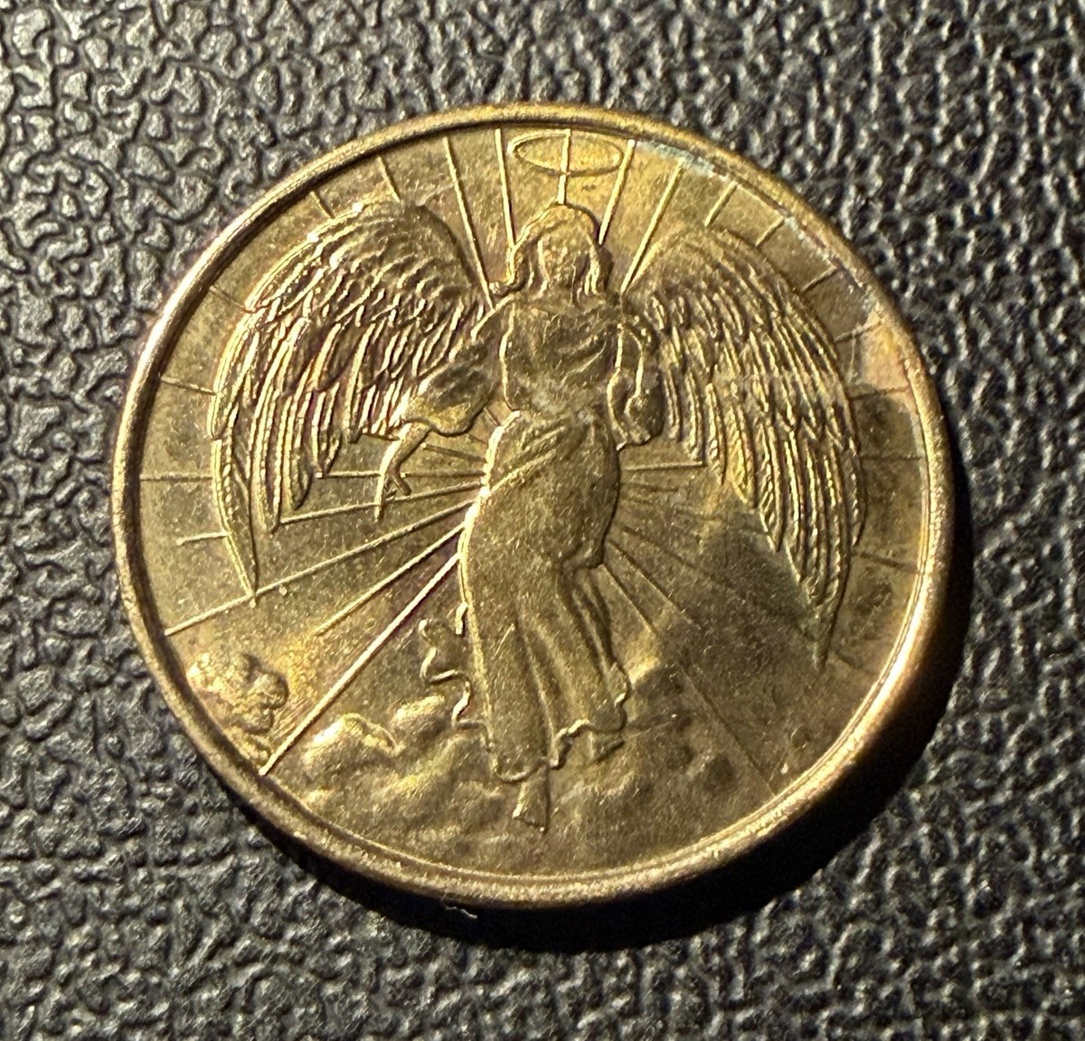 Vintage Guardian Angel Double-Sides Gold Played Good Luck Coin | eBay