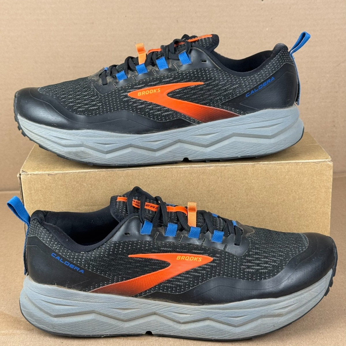 Brooks Caldera 5 Mens Sz 14 Black/Blue/Orange Trail Running  display picture 2