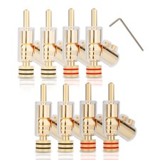 Locking Banana Plugs 8Pcs 45 Degree Banana Connector Double Screw Speaker Plu...