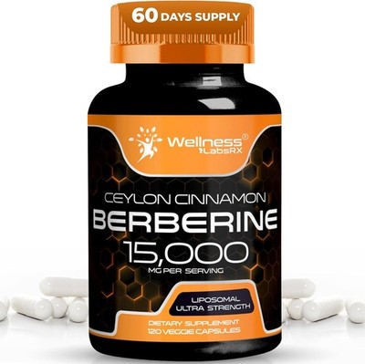 WELLNESS LABSRX Berberine 15,000mg - Third-Party Tested Berberine Supplement HCL