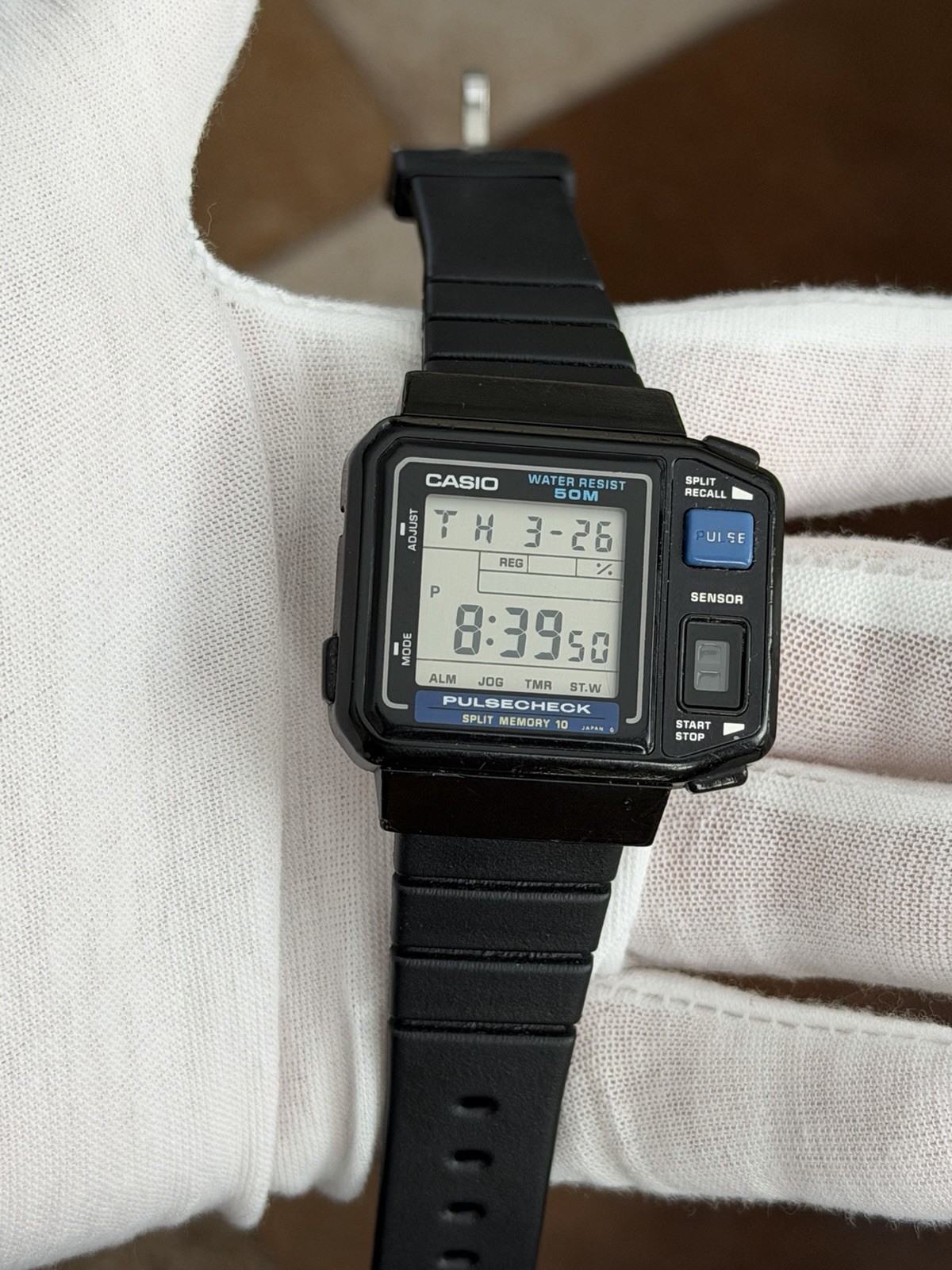 Rare Vintage Casio Pulsecheck JP-100W Men’s Digital Sports Watch JDM 1980s