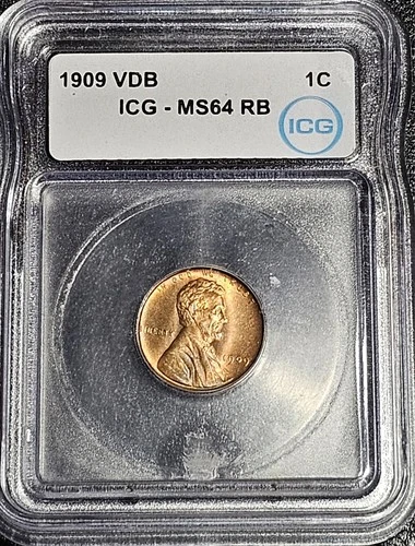 1909 VDB Lincoln Wheat Cent ICG MS64 RB Graded Penny Better Date Early Lincoln