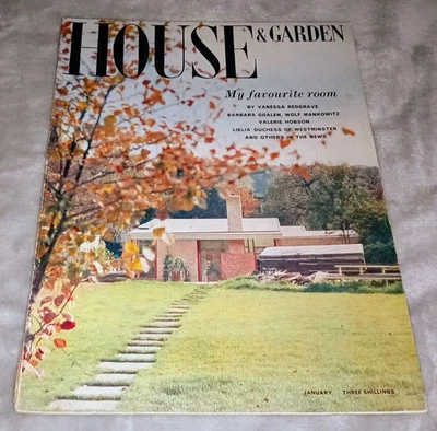HOUSE AND GARDEN January 1961 Interior Design 1960s VINTAGE Style Architecture - Image 1 of 4