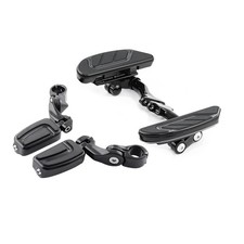 Black Passenger Floorboards 1.25" Short Angled Footpegs