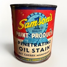 Vintage Made in USA Samsons Paint Products Oil Stain #617 Cherry Mahogany 3/4 Fu