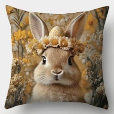 Ostern Kissen Kissenbezug 45x45 Motiv Deko gelb Blumen flora Kamille outdoor