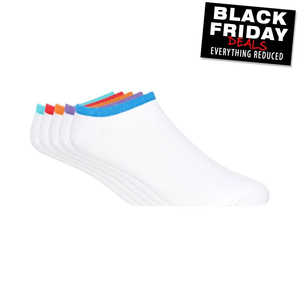 Bench (5 Pack) Melek Mens Stretchy Flexible Casual Trainer Sports Socks White