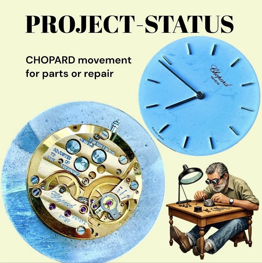 Chopard — Vintage CHOPARD swiss pre-owned wristwatch mov./dial/hands /for parts or repair