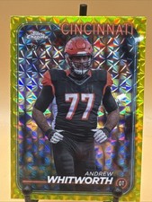 2024 Topps Chrome Yellow Geometric Refractor Andrew Whitworth #30 Bengals /75