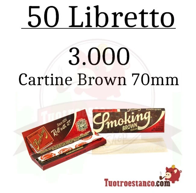 Cartine Smoking Brown Corte Marrone Senza Cloro Singole 50 Libretti - Imagen 2 de 3