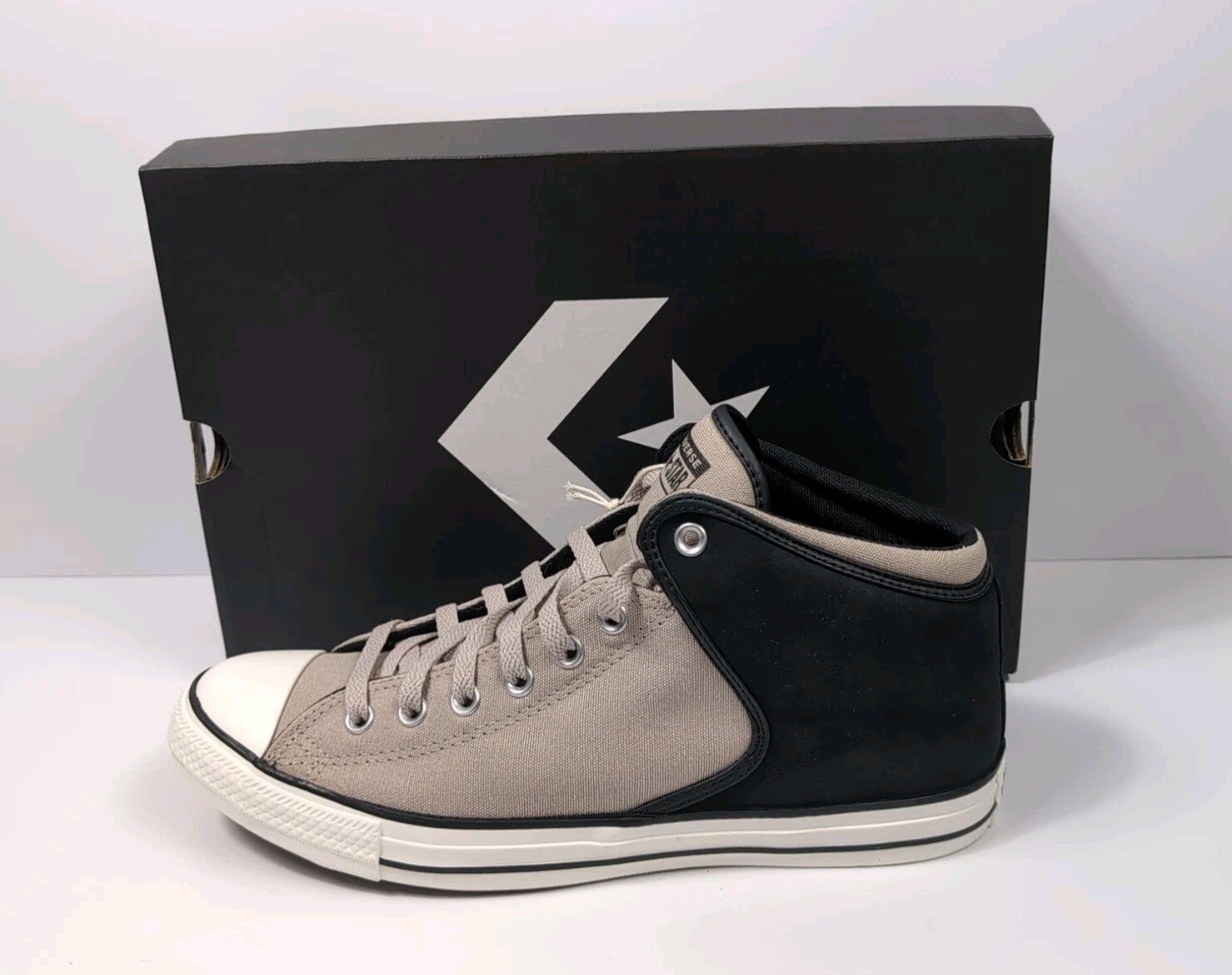 Men's Converse Sneakers 11.5 Chuck Taylor Black/Papyrus Mid Top CTAS High Street thumbnail 2