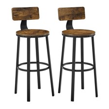 VASAGLE Bar Stools Set of 2, Bar Height Barstools with Back, Counter Stools Bar