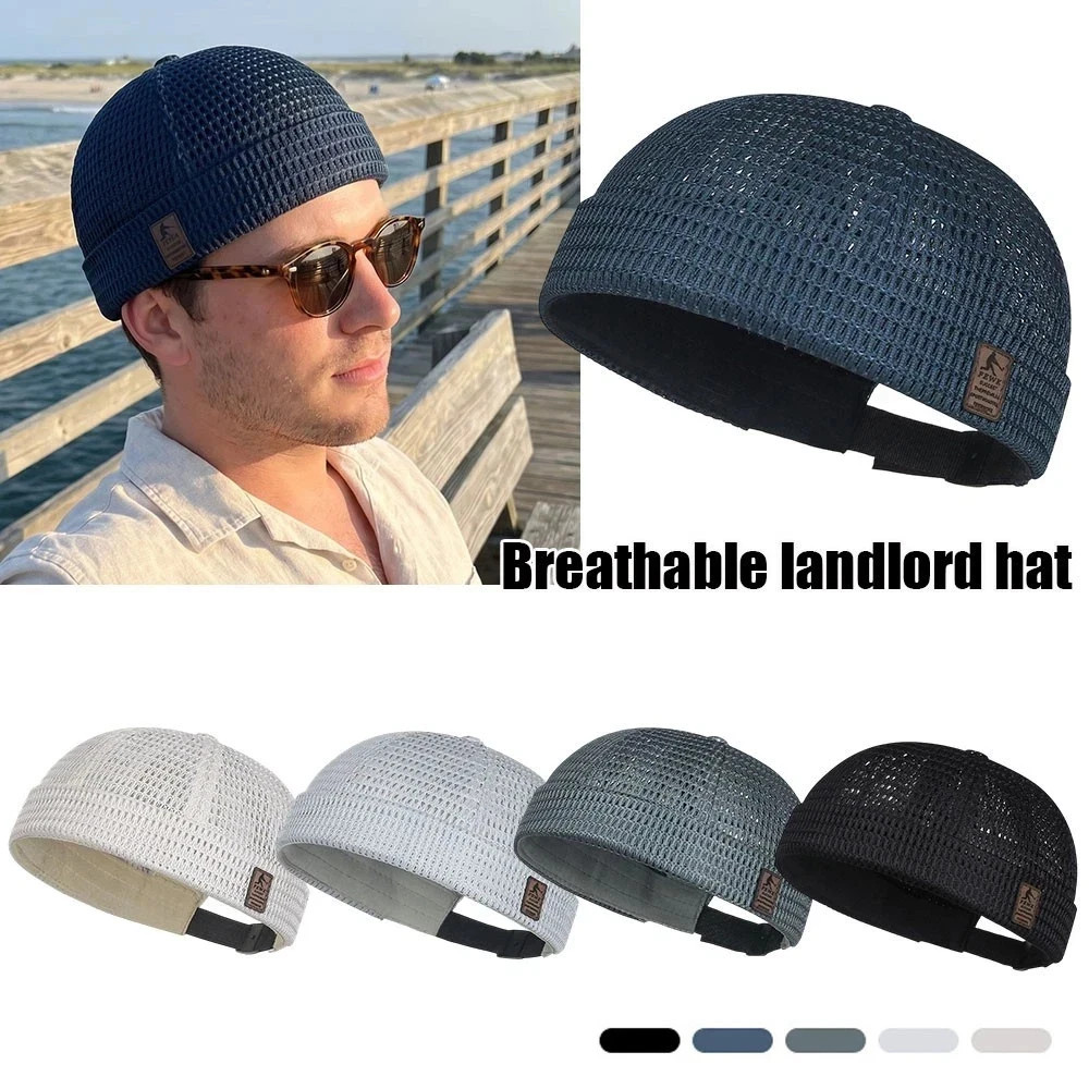 帽子 SEE SEE SUN CAP Men Breathable Quick Dry Mesh Skullcap Hat Summer Brimless