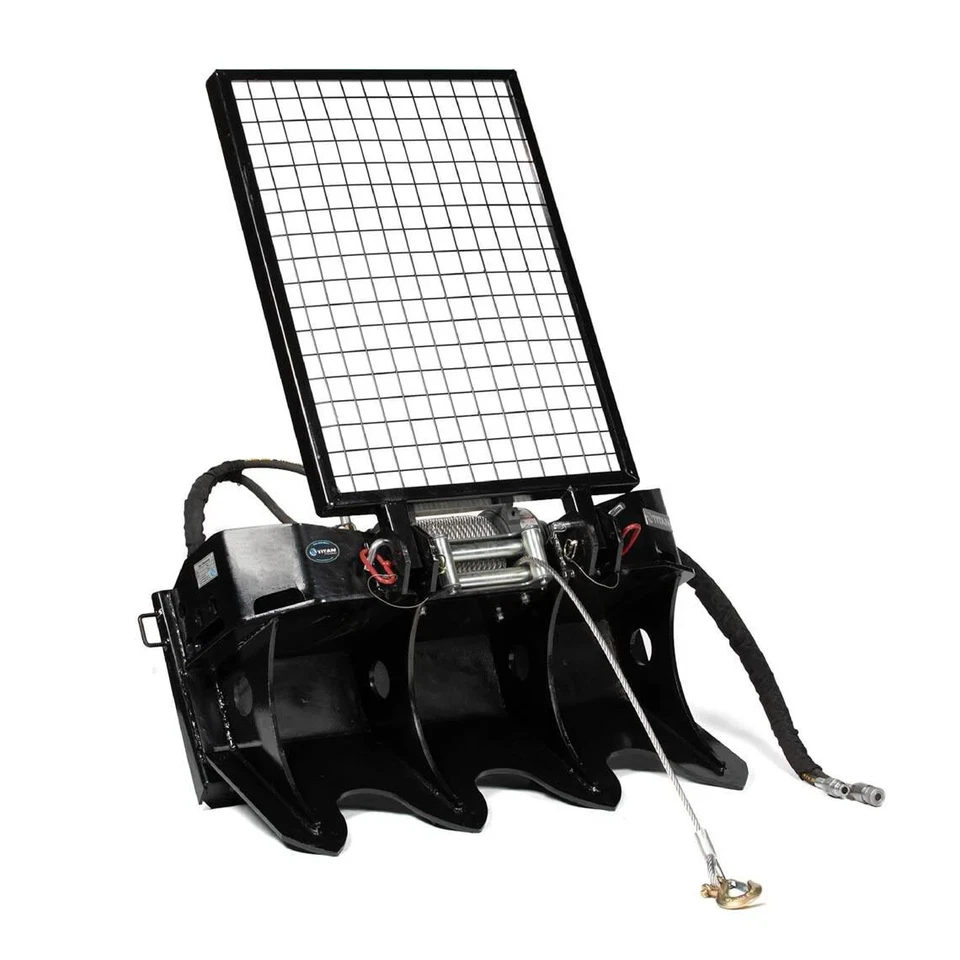 Titan Attachments 7.5 Ton Skid Steer Skidding Winch, 93 FT Steel Cable