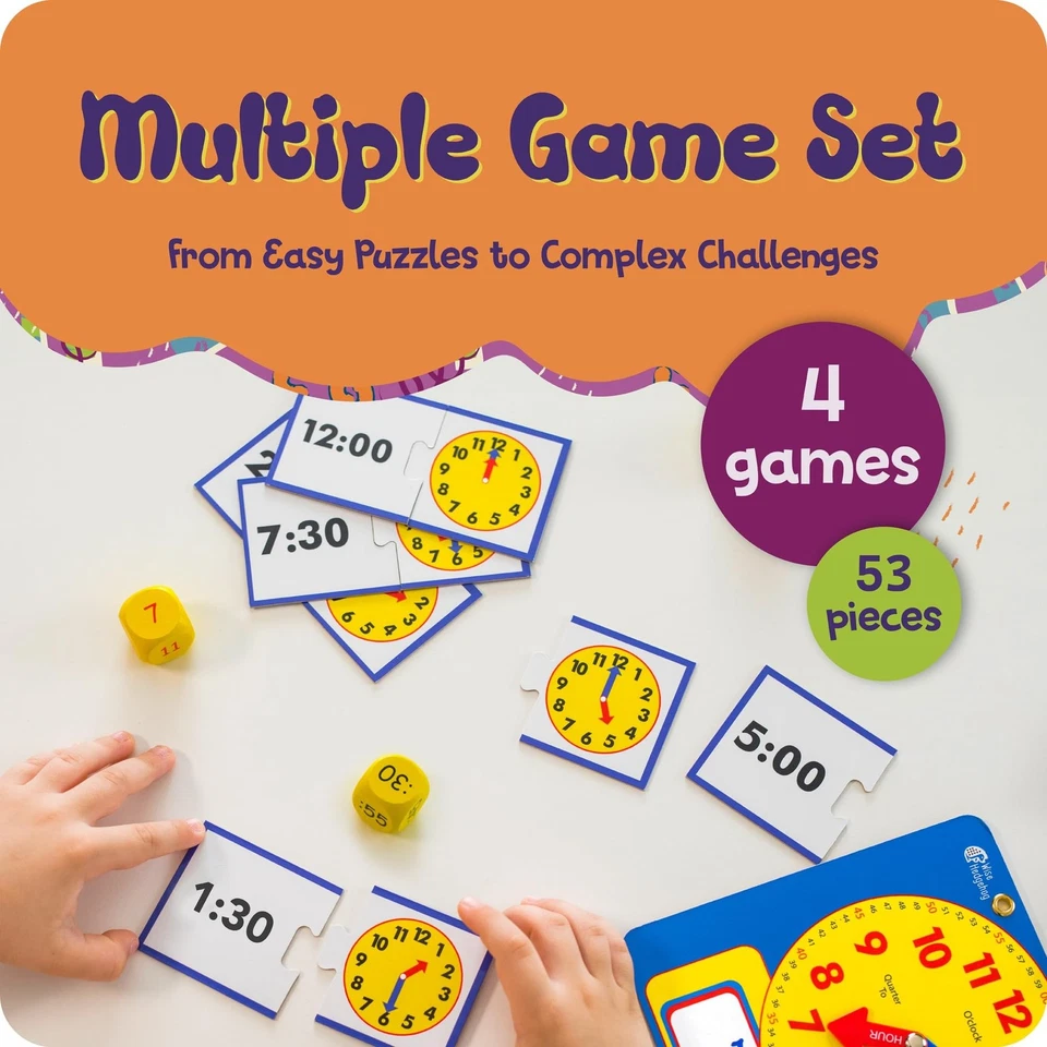 Kids Learning Time Activity Game Set, 53 Piece Set, Interactive Play, 4 Fun T... - Image 3 of 4