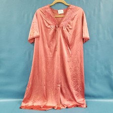 Vintage JCPenney Embroidered Floral Pink Nightgown Button Down Robe