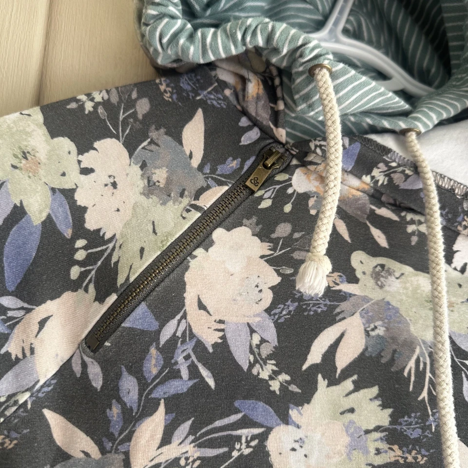 Ampersand двойной с капюшоном толстовка женщин маленький цветочный мягкий эластичный пуловер S - Изображение 4 из 4