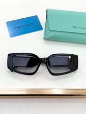 New In Box Tiffany  Co. Women Luxury Rectangle Sunglasses Bold Thick Frame