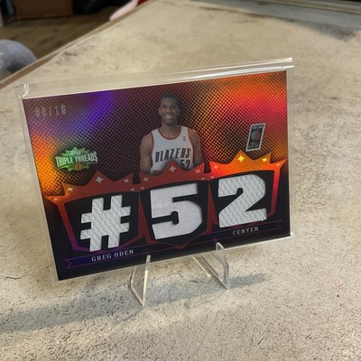 GREG ODEN  (SSP) 2008 TOPPS TRIPLE THREADS-8 OF 18-GAME WORN PATCH-OHIO ST. LEG.