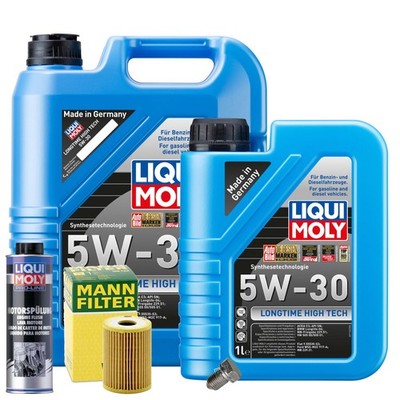 Motoröl 5W30 LIQUI MOLY 6L+MANN Ölfilter+Spülung+Ölablassschraube
