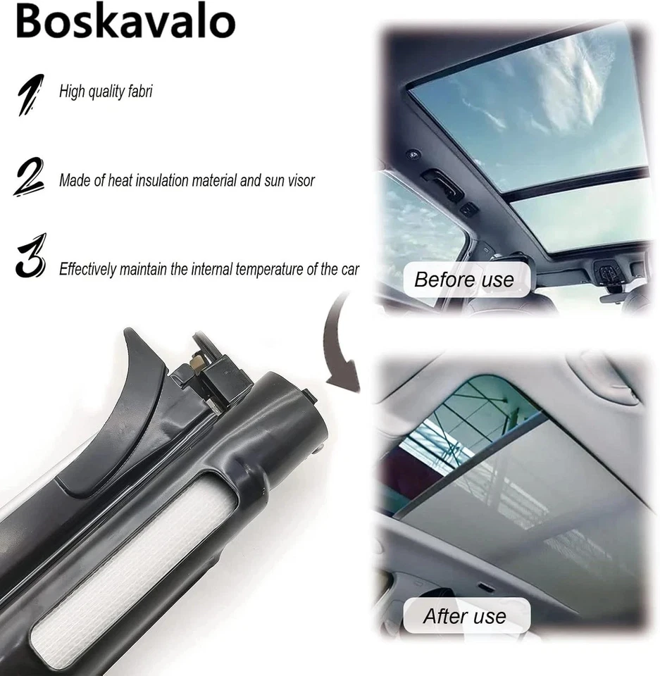 Panoramic Sunroof Sunshade Curtain Cover for VW Jetta Passat Golf Tiguan Audi Q5 - Image 4 of 4